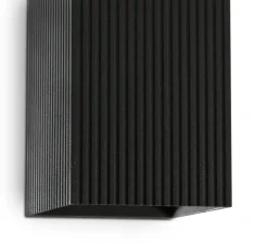 Applique murale, Lune 2L, cannelée, noir, L8cm, H15,5cm - Faro