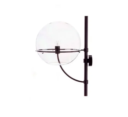 Applique murale, Lyndon, IP23, transparent, noir, H70cm - Oluce