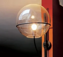 Applique murale, Lyndon, transparent, noir, H53cm - Oluce