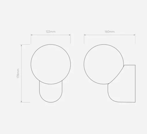 Applique murale, Lyra Single, blanc brillant, IP44, L12,2cm, H17,8cm - Astro