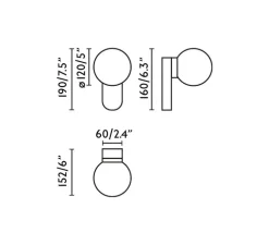 Applique murale, Mabe, noir, IP44, LED, 3000K, 503 lm, L12cm, H19cm - Faro
