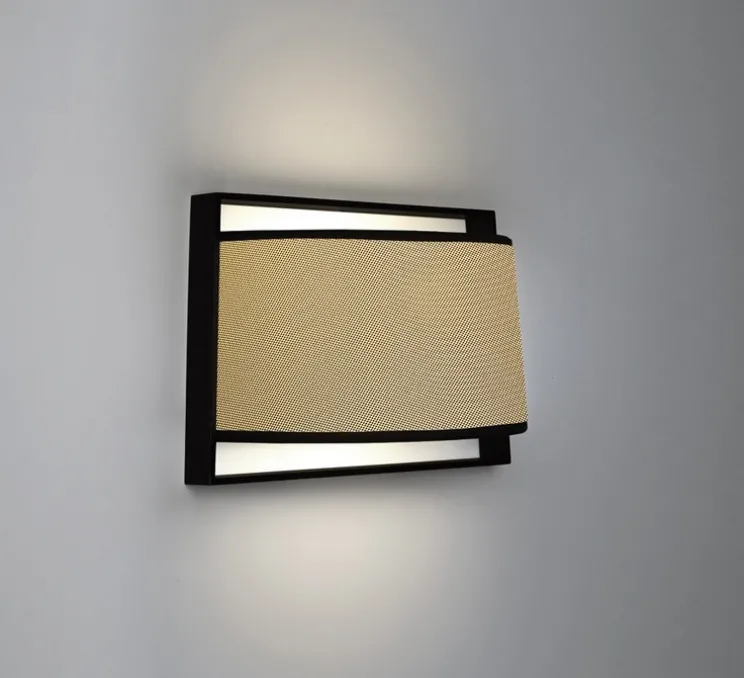 Applique murale, Macao, 551.44, noir texturé, tissu beige et maille noire, L35cm, H23cm - Tooy