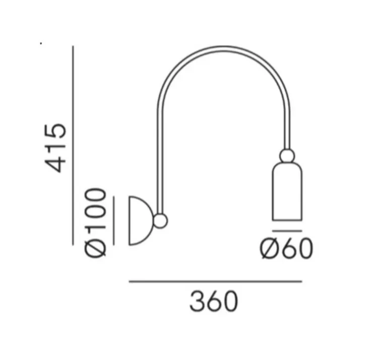 Applique murale, Madame 288.10.ME, laiton, L6cm, H41,5cm - Il Fanale