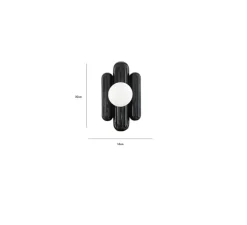 Applique murale, Madeleine, noir, globe opalin, L16cm, H30cm - Cosin
