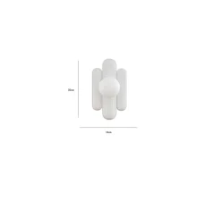 Applique murale, Madeleine, crème, globe opalin, L16cm, H30cm - Cosin