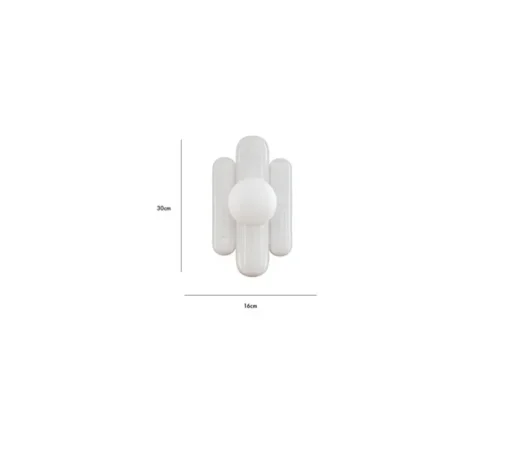 Applique murale, Madeleine, crème, globe opalin, L16cm, H30cm - Cosin