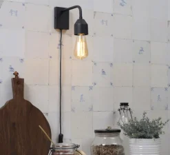 Applique murale, Madrid W, noir, Ø7cm, H14cm - It's about Romi