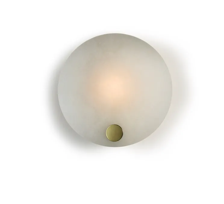 Applique murale, Magma Small, laiton, verre opalin, Ø30cm, P10cm - Tala