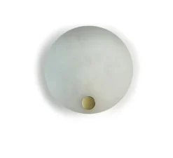 Applique murale, Magma Small, laiton, verre opalin, Ø30cm, P10cm - Tala