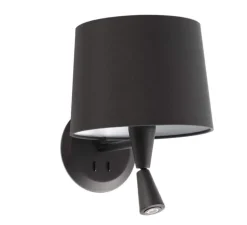 Applique murale, Mambo, liseuse, noir, LED, 3000K, 280lm, L22cm, H20cm - FARO