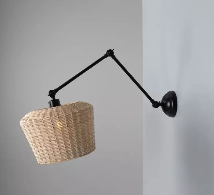 Applique murale, Manila Large, noir mat, L30cm, H65cm - Mullan Lighting