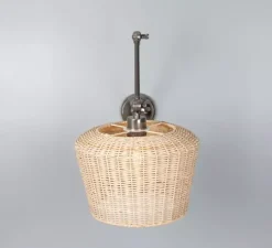 Applique murale, Manila Large, argent antique, L30cm, H65cm - Mullan Lighting
