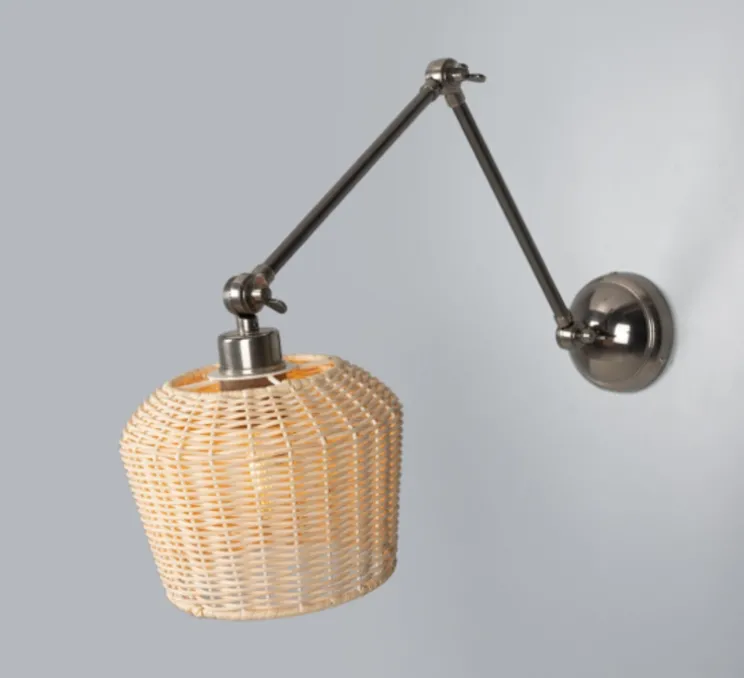 Applique murale, Manila Small, argent antique, L20cm, H65cm - Mullan Lighting