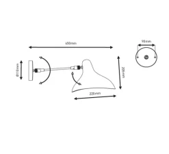 Applique murale, Mantis BS5, noir, L45cm, H12cm - Dcw editions