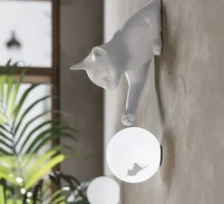 Applique murale, Maoo, blanc mat, verre givré, L15cm, H30cm - Karman