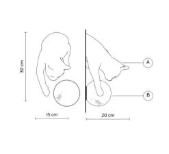 Applique murale, Maoo, orange, verre givré, L15cm, H30cm - Karman