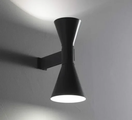 Applique murale, Marseille Mini, réédition de Charles Le Corbusier, noir mat, L12cm, H27cm - Nemo Lighting