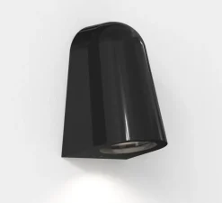 Applique murale, Mast Light Coastal, vernis noir brillant, IP44, Ø8,9cm, H13,7cm - Astro