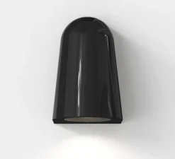 Applique murale, Mast Light Coastal, vernis noir brillant, IP44, Ø8,9cm, H13,7cm - Astro