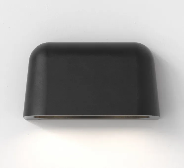 Applique murale, Mast Twin, noir texturé, IP44, L23cm, H13,3cm - Astro