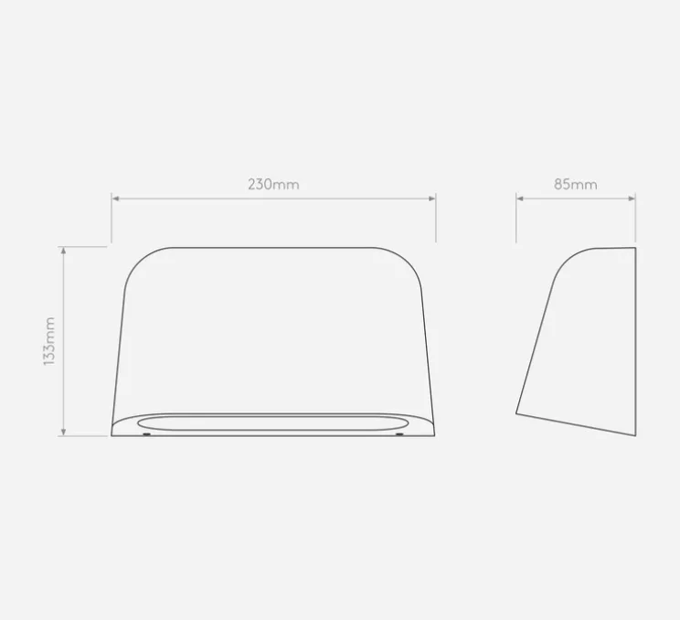 Applique murale, Mast Twin, noir texturé, IP44, L23cm, H13,3cm - Astro