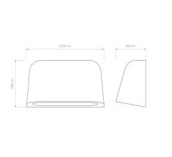 Applique murale, Mast Twin, béton mat, IP44, L23cm, H13,8cm - Astro