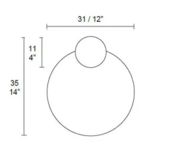 Applique murale, Mata, Pêche, marbre emperador , LED, 3000K, 808 lm, Ø35cm, H31cm - MM Lampadari