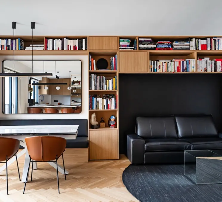 Applique murale, Match 4.0, noir, LED, dim, 2700K, 1540 lm, L5,4cm, H72cm - Wever&Ducré