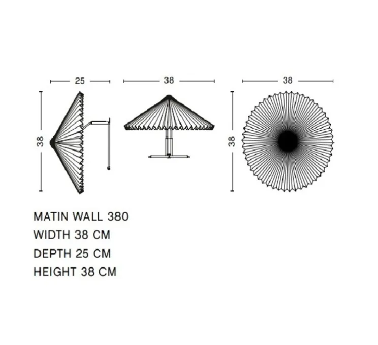 Applique murale, Matin 380, rouge oxidé, LED, dim, 2800K, 150 lm, Ø38cm, H25cm - HAY