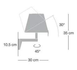 Applique murale, Melampo, bronze, L23cm, H35cm, 2800K, 468lm - Artemide