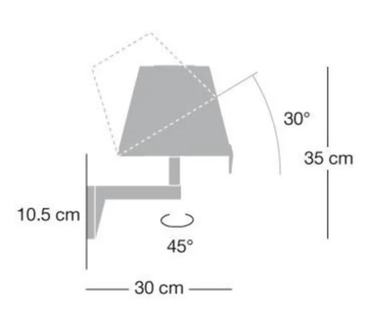 Applique murale, Melampo, bronze, L23cm, H35cm, 2800K, 468lm - Artemide