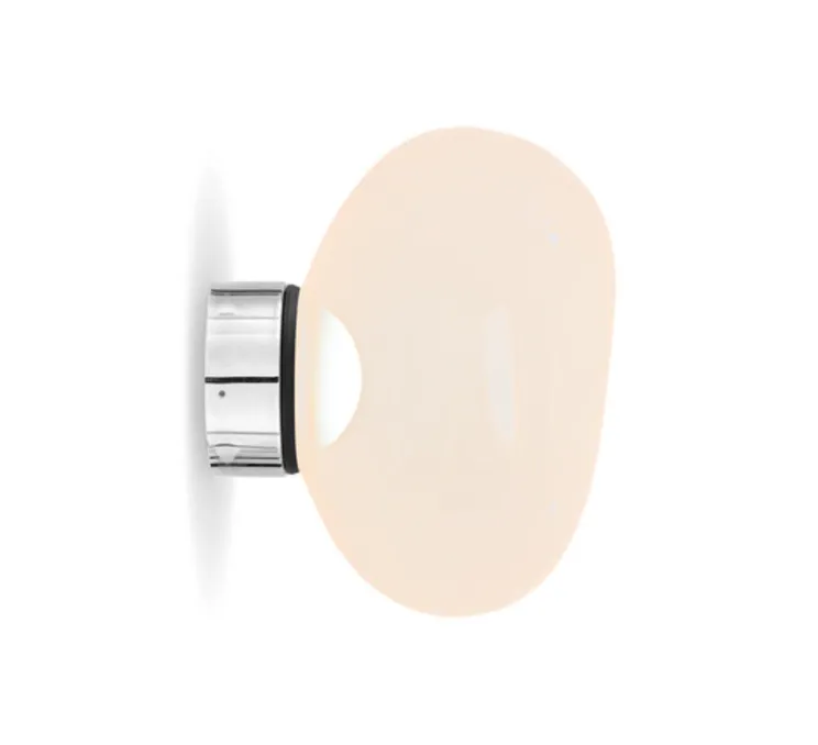 Applique murale, Melt Mini, opal, argent, LED, dim, 3000K, 800 lm, Ø25cm, H28cm - Tom Dixon