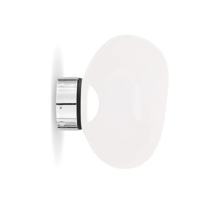 Applique murale, Melt Mini, opal, argent, LED, dim, 3000K, 800 lm, Ø25cm, H28cm - Tom Dixon