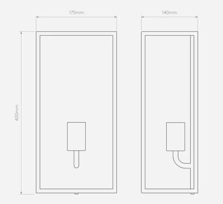 Applique murale, Messina 200, Noir, IP44, L17,5cm, H40cm - Astro Lighting