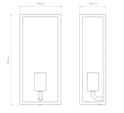 Applique murale, Messina Sensor, noir, verre givré, IP44, L16cm, H35cm - Astro Lighting