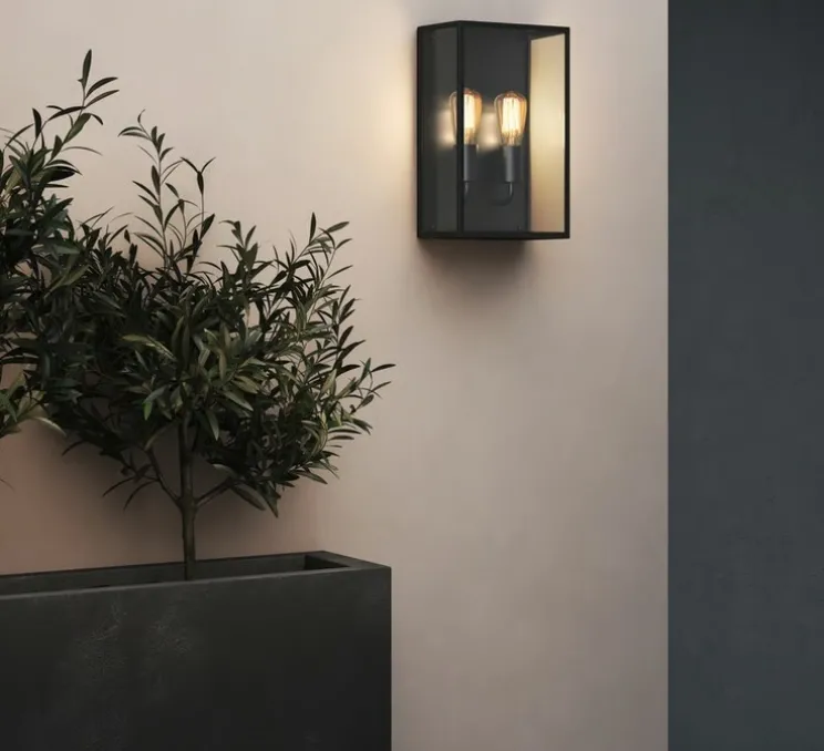 Applique murale, Messina Twin, noir, IP44, L25cm, H40cm - Astro Lighting