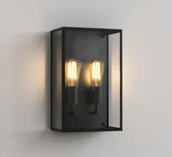 Applique murale, Messina Twin, noir, IP44, L25cm, H40cm - Astro Lighting