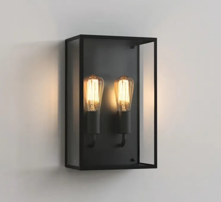 Applique murale, Messina Twin, noir, IP44, L25cm, H40cm - Astro Lighting
