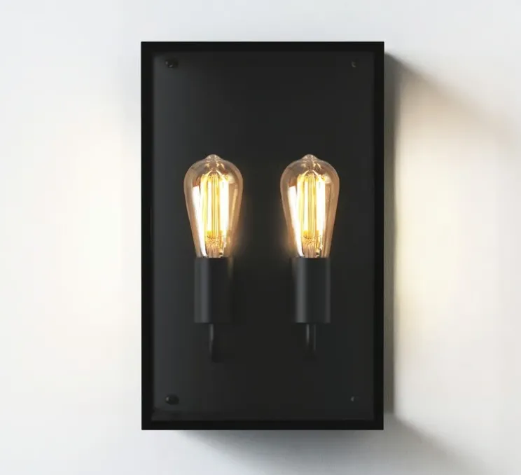 Applique murale, Messina Twin, noir, IP44, L25cm, H40cm - Astro Lighting