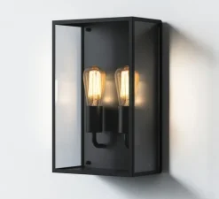 Applique murale, Messina Twin, noir, IP44, L25cm, H40cm - Astro Lighting