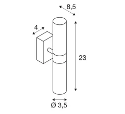 Applique murale, MIBO UP/DOWN, chrome, IP21, L4cm, H23cm - SLV