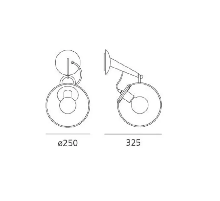 Applique murale, Miconos, chrome brillant, L25cm, H25cm - Artemide