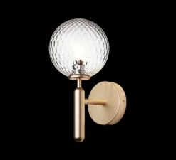 Applique murale, Miira, globe transparent, laiton, L14cm, H28,5cm - Nuura