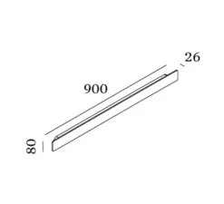 Applique murale, MILES 9.0, or, LED, 3000K, 1580lm, L90cm, H8cm - Wever&Ducré