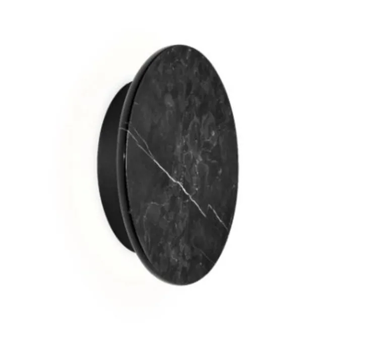 Applique murale, MILES 2.0 round, noir marbré, LED, 3000K, 430lm, Ø19cm, P3,7cm - Wever&Ducré