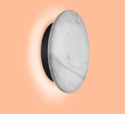 Applique murale, MILES 2.0 round, blanc marbré, LED, 3000K, 430lm, Ø19cm, P3,7cm - Wever&Ducré