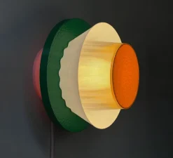 Applique murale, Mina L avec câble rose, jaune, bleu, vert, Ø20cm, H20cm - Warren & Laetitia