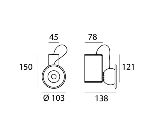 Applique murale, Minibox, vert, LED, dim, 3000K, 640 lm, Ø10,3cm, H15cm - Stilnovo
