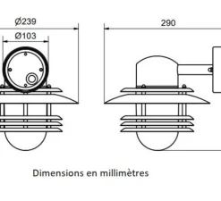 Applique murale, Mira, Graphite, IP23, Ø23,9cm, H23,5cm - Belid
