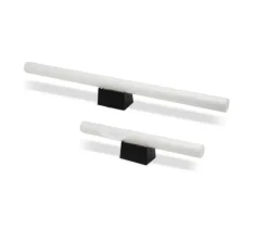 Applique murale, miroir, tubulaire opale, noir, LED, Ø7cm, H30cm - NEDGIS